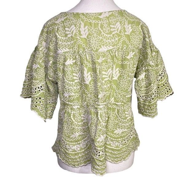Unbranded Green and White Eyelet Top - Picture 2 of 12